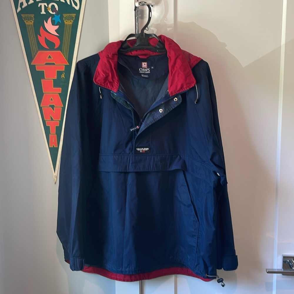 Chaps by Ralph Lauren Vintage Pullover Rain coat wind breaker.